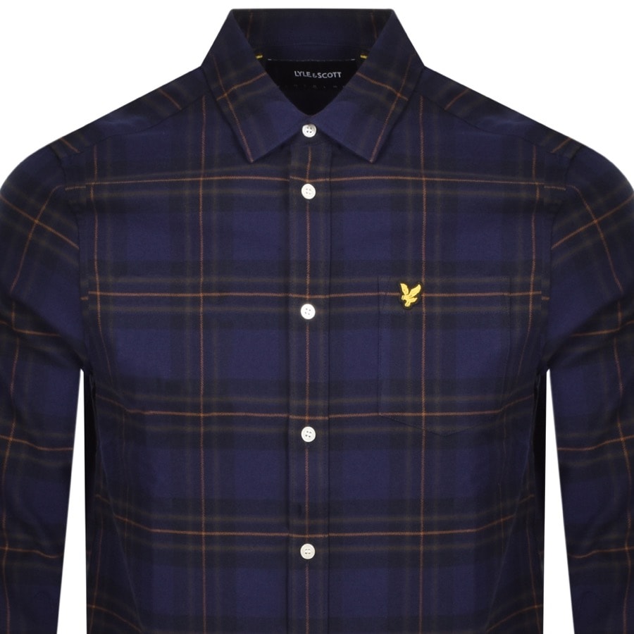Alternative Image for ProductLyle And Scott Brushed Check Shirt Navy2